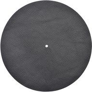 Genuine Leather Turntable Platter Mat - Heavy Grain Black