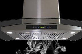 Golden Vantage Stainless Steel 36" Euro Style Ventless/Ductless Island Mount Remote Range Hood LED Screen GVAIS3... N6