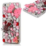 Iphone 7 Plus 5.5inch Bling Rose Gems Smartphone Cover,Yaheeda Butterfly Flower Design 3D Handmade Rhinetstone... N3
