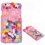 Iphone 7 Plus 5.5inch Bling Rose Gems Smartphone Cover,Yaheeda Butterfly Flower Design 3D Handmade Rhinetstone... N4
