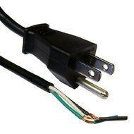 NEMA 5-15P to Standard ROJ Power Cord Black 18/3 18AWG 3 Conductor SVT 10 Amp / 125 Volt 6 Foot