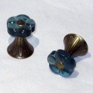 Threshold Knob - 4-Pack - Tumbled Brass Finish Blue