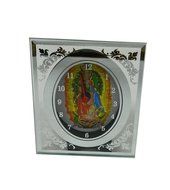 Set of One Lady of Guadalupe Glass Table Desk Clock &ndash; Rectangle or Oval