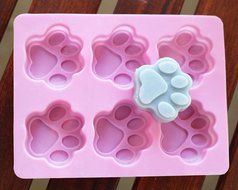 Silicone Mold Foot Prints Dog Pet Paws Paw Animal Shape candy Chocolate DIY Soap Set of 3 N3