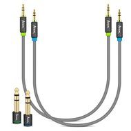 Aurum Cables Male to Male 3.5mm Universal 24K Gold Plated Auxiliary Audio Stereo Cable with 3 6.35mm Male to 3.5mm... N19