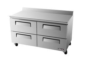 Turbo Air TWR60SDD4 16 cu. ft. Super Deluxe Series Worktop Refrigerator with Efficient Refrigeration System Hot...
