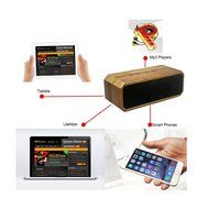 Wireless Bluetooth Speakers Portable Rechargeable Bamboo Wooden Bluetooth Stereo Speakers for cell iPhones and... N6