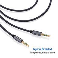 Poweradd Nylon Braided Stereo Audio Cable (3.3ft / 1m) Gold Plated Tangle-Free 3.5mm Male to Male AUX Cable for... N2