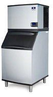 Manitowoc IY-0454A_B-570 450 Lb Air Cooled Half Cube Ice Machine w/ Storage Bin