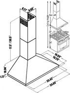 CAVALIERE 36" Wall Mounted Stainless Steel Kitchen Range Hood 900 CFM SV218F-36 N6