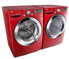 LG PAIR SPECIAL-"Wild Cherry Red" Ultra Large Capacity Laundry System with Steam Technology(WM3370HRA_DLEX3370R)