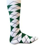 Full Argyle FootGolf Socks (Green-White) N2