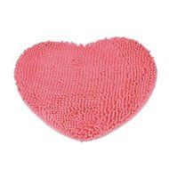 Kingfansion Bedroom Door Mat Heart Shaped Carpet Fluffy Chenille Rug Cushion (Purple) N4