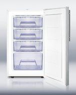 Summit FS407L7SSHV: Commercially listed 20" wide counter height all-freezer, -20(degree) C capable with a lock... N3