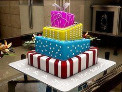 Euro Tins multi layer cake pans Topsy Turvy Square 4 tier wedding cake pan - cake tin set with detachable stand N5