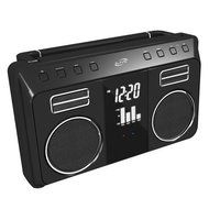 iLive Bluetooth Retro Portable Boombox with Digital FM Radio (PLL) &amp; 20 FM Station Presets, Built-In Rechargeable...