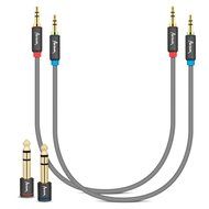 Aurum Cables Male to Male 3.5mm Universal 24K Gold Plated Auxiliary Audio Stereo Cable with 3 6.35mm Male to 3.5mm... N27