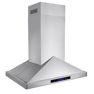 Golden Vantage 36" Island Mount LED Display Touch Control Stainless Steel Kitchen Cooking Fan Range Hood N5