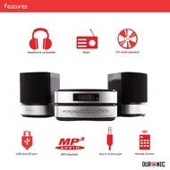 Duronic RCD144 Micro Hi-Fi Audio System with CD/MP3 CD/USB/AM/FM Radio/SD Card/Remote Control/AUX N6