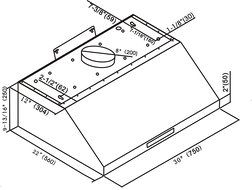 CAVALIERE 30" Under Cabinet / Wall Mounted Stainless Steel Kitchen Range Hood w/Remote Control 900 CFM AP238-PS37-30 N5
