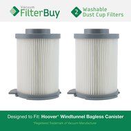 2 - Hoover WindTunnel Washable &amp; Reusable Bagless Canister Filters. Designed by FilterBuy to replace Part # 59134033.