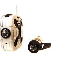 Hand Crank Emergency Flashlight, AM/FM and NOAA Weather Band Radio, Compass and Thermometer (No Batteries Required) N2