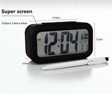 Elitek AC-8 Digital Silence LCD Alarm Clock LED Light Snooze / Backlight Digit Time Date Calendar
