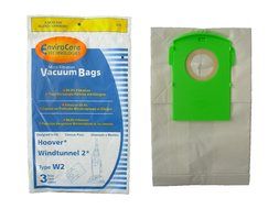 12 Hoover Type W2 Windtunnel Allergy Vacuum Bags, Bagged, Upright Vacuum Cleaners, W2, 401080W2