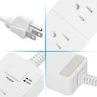 FlePow 1250W/10A 3-Outlet Power Strip with 3 USB Charging Ports N4