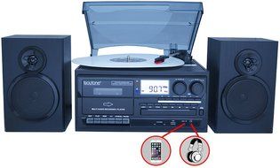 Boytone BT-28SPB, Bluetooth Classic Style Record Player Turntable with AM/FM Radio, Cassette Player, CD Player...