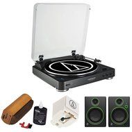 Audio-Technica Fully Automatic Bluetooth Wireless Stereo Turntable - Black (AT-LP60BK-BT) with Record Cleaning...