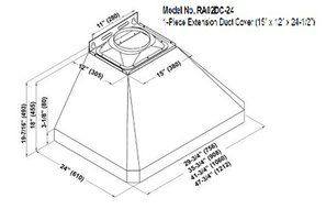 KOBE Range Hoods RA0248SQB-DC24-1 3-Speed 1200 CFM Premium Wall Mount Range Hood Fits Ceiling Heights Of 9-10-...