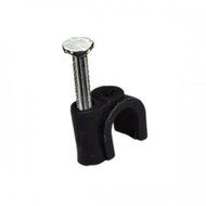 Valley Enterprises&reg; Black Plastic RG6 Single Coax Cable Clips with 1" Nail Pack of 100