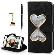 iPhone SE Case, iPhone 5/5S Case,YOKIRIN Stand Wallet Premium PU Leather with Handmade Flowing Glitter Liquid... N7