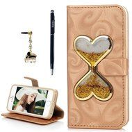 iPhone SE Case, iPhone 5/5S Case,YOKIRIN Stand Wallet Premium PU Leather with Handmade Flowing Glitter Liquid... N9