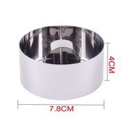 FUBARBAR Mini Cake Cutter Mold Decorating Pastry Ring with Pusher 3 X 2 Inch Stainless Steel Assorted Shape(Round) N6