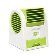 Water &amp; Wood Adjustable Angles Scented USB Electric Air Conditioning Mini Fan Air Cooler Green