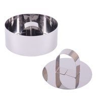 FUBARBAR Mini Cake Cutter Mold Decorating Pastry Ring with Pusher 3 X 2 Inch Stainless Steel Assorted Shape(Round) N7