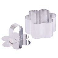 FUBARBAR Mini Cake Cutter Mold Decorating Pastry Ring with Pusher 3 X 2 Inch Stainless Steel Assorted Shape(Round) N9