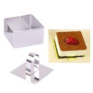 FUBARBAR Mini Cake Cutter Mold Decorating Pastry Ring with Pusher 3 X 2 Inch Stainless Steel Assorted Shape(Round) N13