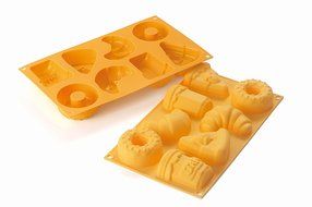 Silikomart Silicone Fancy and Function Bakeware Collection Multi-Shape Cake Pan, Slim Chic N10