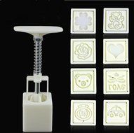 Square Shape Moon Cake Pastry Mold Hand Pressure 30g One Barrel 8 Flower piece baking mold for Mid-Autumn