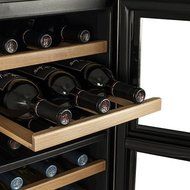 Koldfront 18 Bottle Free Standing Dual Zone Wine Cooler - Black and Stainless Steel N4