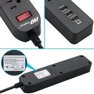 FlePow 1250W/10A 3-Outlet Power Strip with 3 USB Charging Ports N5