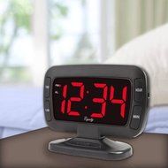 Equity by La Crosse 30017 1.8&quot; Extra-Large LED Display Tilt Clock with Alarm, HI/LO light dimmer and sound volume