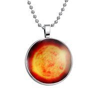 Luminous Starry Sky Universe Glow In Dark Glass Pendant Necklace Women Gift