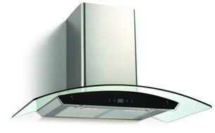 Ancona Rounded Glass with Black Touch Panel 600 CFM Wall Mount Range Hood, 30-Inch N5