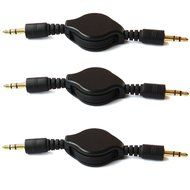 ANRANK AK3580ACB 3.5 mm Auxiliary Audio Cable Cord for iPod/iPhone/Zune/Car Stereo/MP3 (Black, 3 Pack)