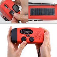 Weather radio hand crank LED Flashlight Charge Emergency Solar Hand Crank