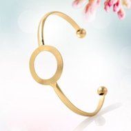 Minimalist Women Geometric Circular Bracelet Opening Adjustable Hand Ring Bangle N3